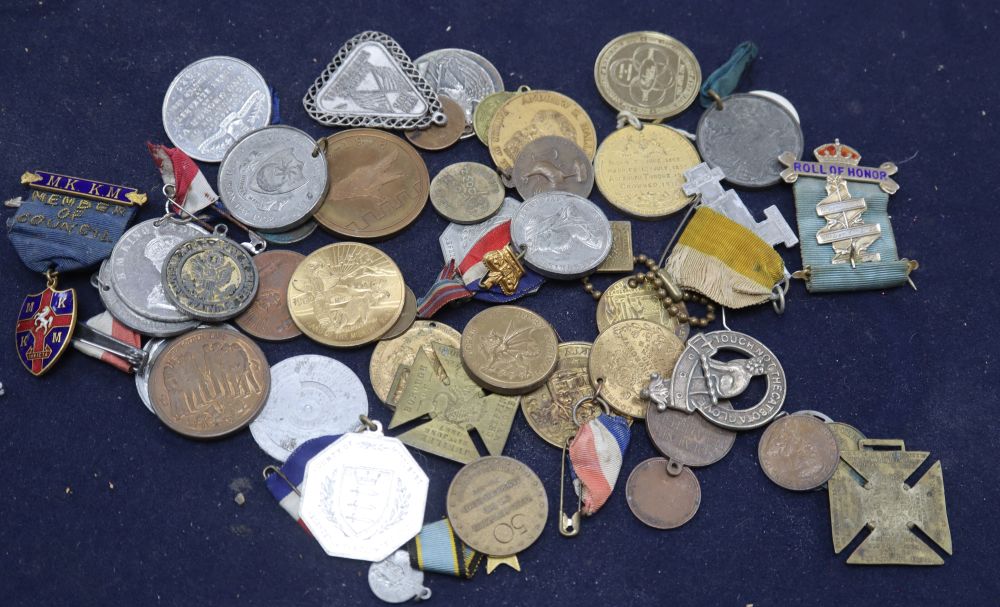 Assorted medals and medallions.